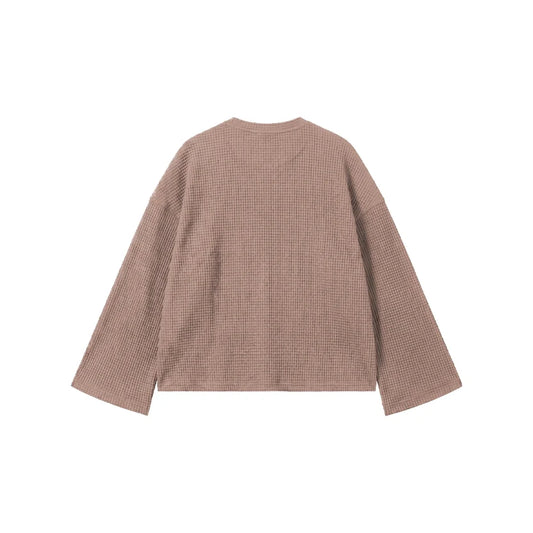 Beige Waffle Henley TEE