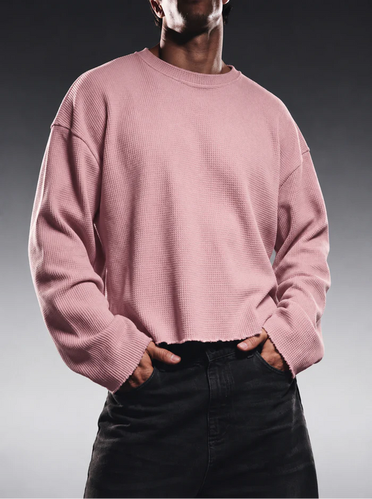 DUSTY ROSE ESSENTIAL WAFFLE TEE