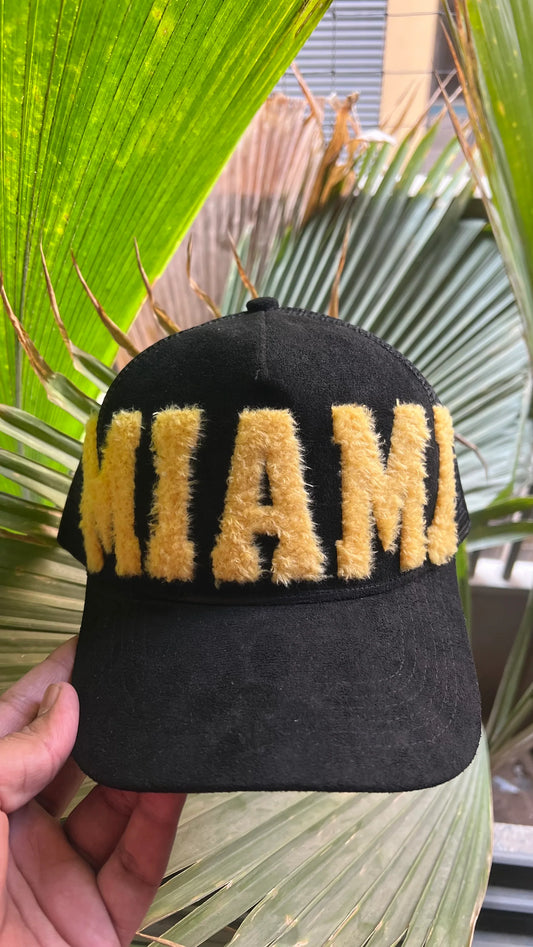 MIAMI - Black Suade Trucker Cap