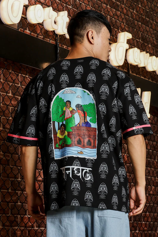 Panghat Oversized Black TEE