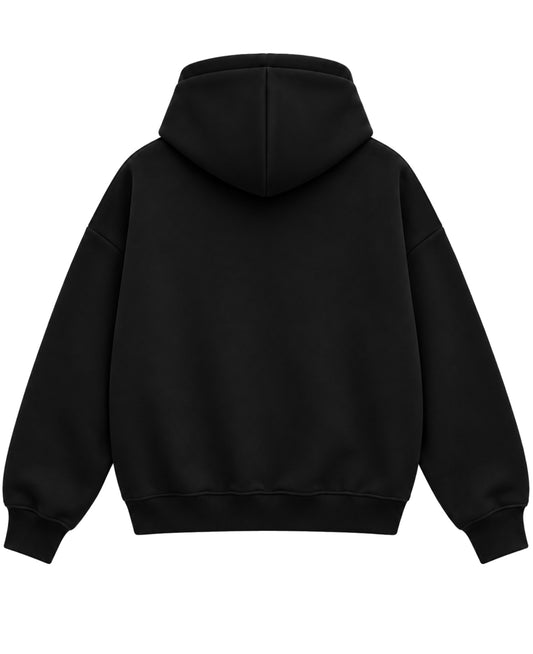 BLACK ZIPPER HOODIE
