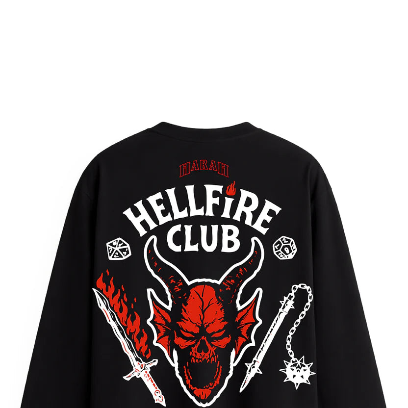 HELLFIRE CLUB-FULL SLEEVE OVERSIZED TEE
