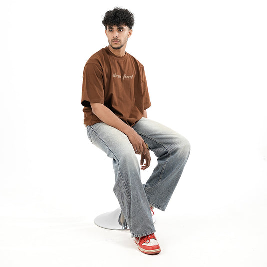 DRIP FUEL ESSENTIALS BROWN TEE