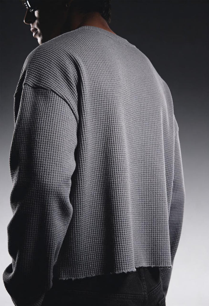 ASHFALL GREY ESSENTIAL WAFFLE TEE