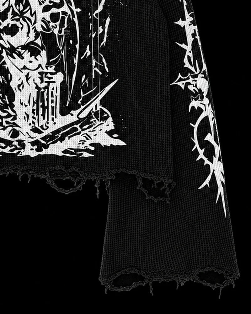 CELESTIAL GUARDIAN WAFFLE TEE (Black)