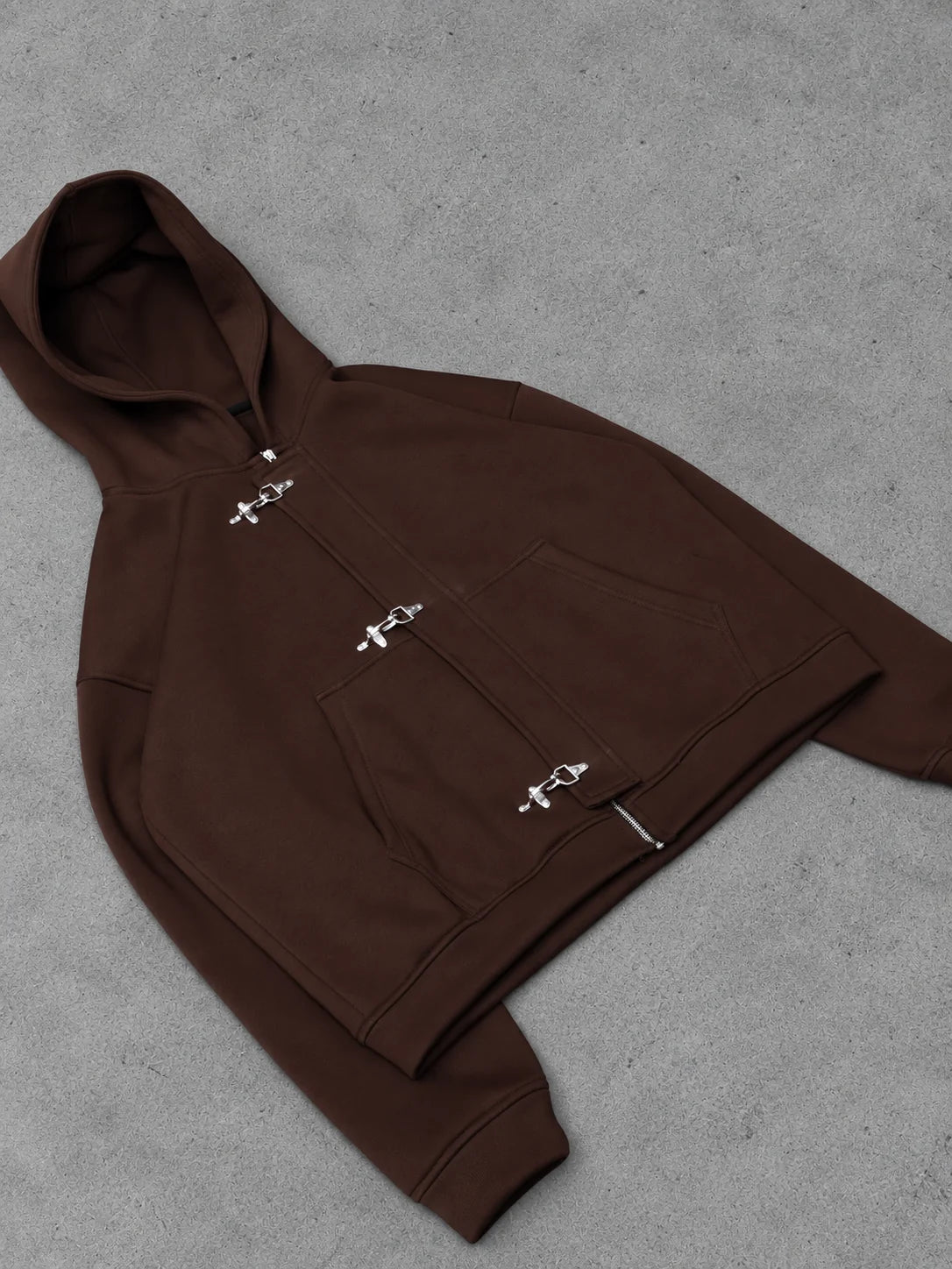 Brown Clasp Hoodie