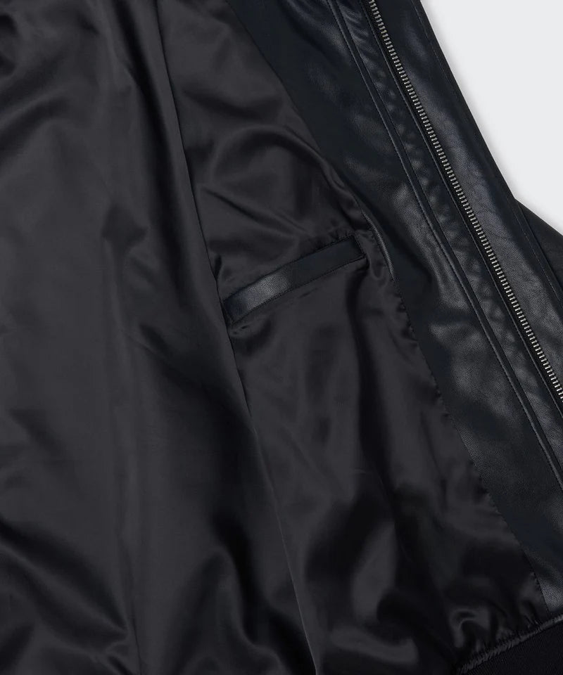NOIR HOODED LEATHER Jacket