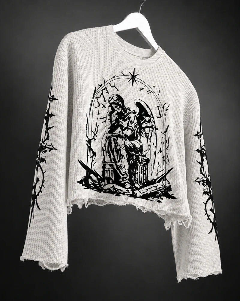 CELESTIAL GUARDIAN WAFFLE TEE (White)