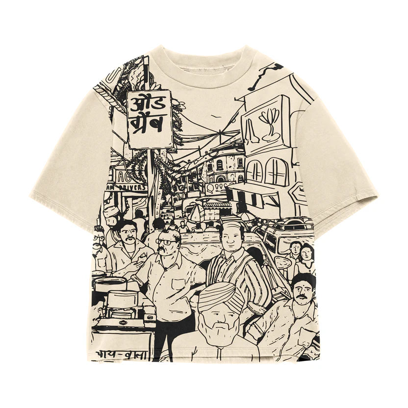 Bazar Echo Oversized Cream TEE