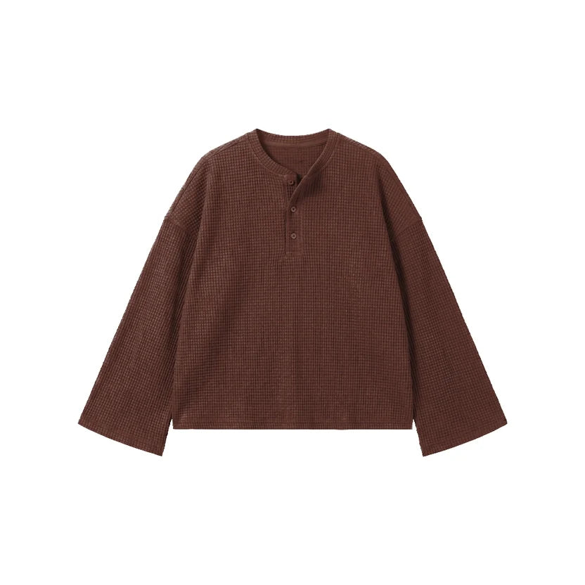Coffee Waffle Henley TEE