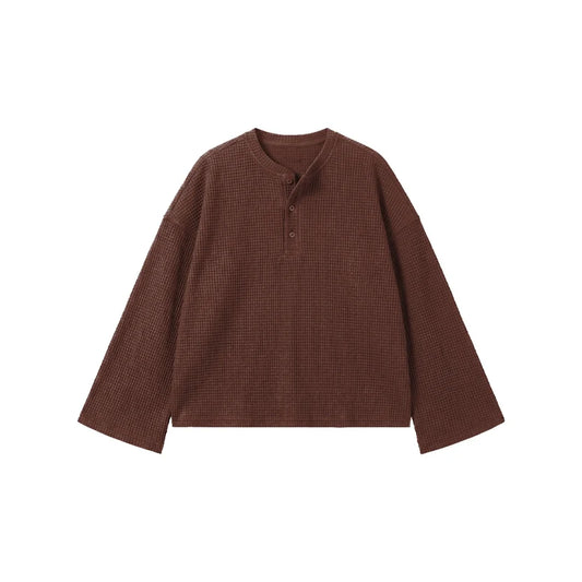 Coffee Waffle Henley TEE