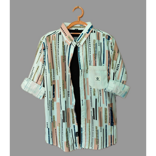 Stylish Geometric Printed Shacket