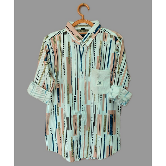 RELOADED Stylish Geometric Printed Casual Shirt