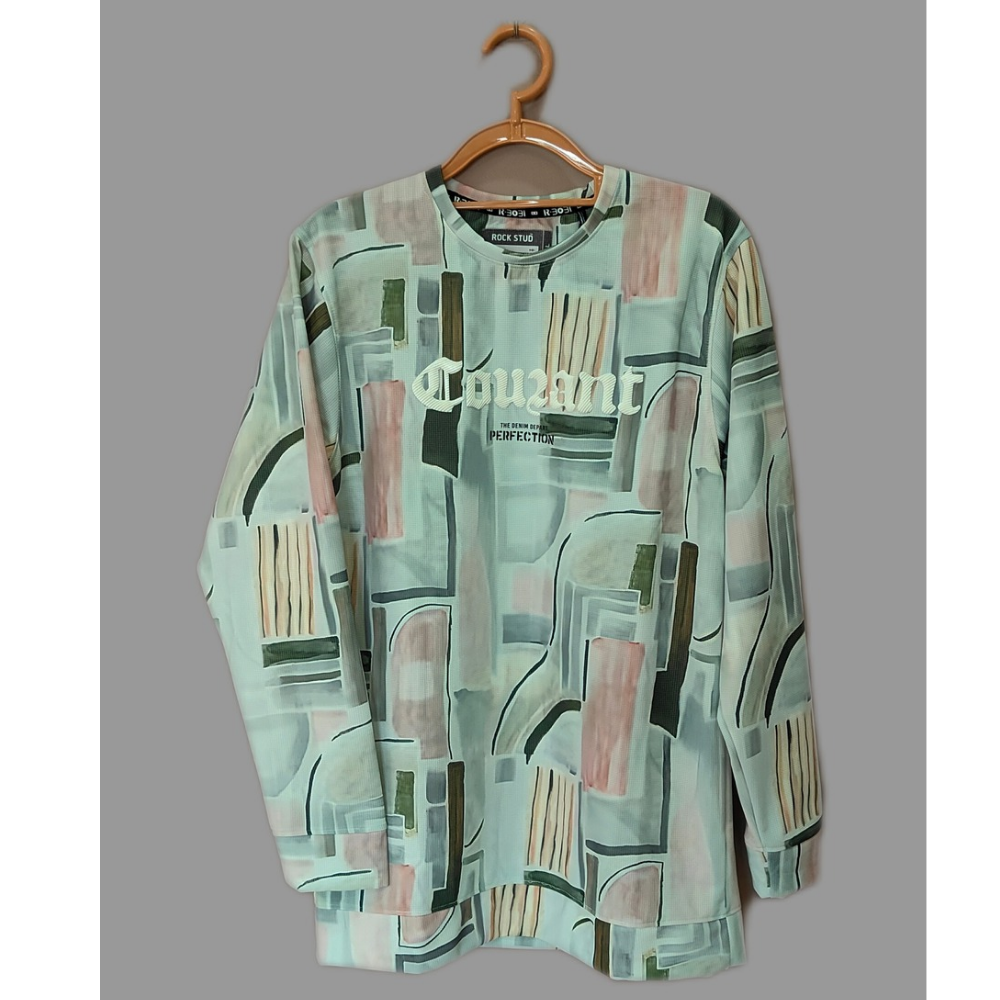 ROCK STUD Abstract Patterned Full sleeves T-Shirt