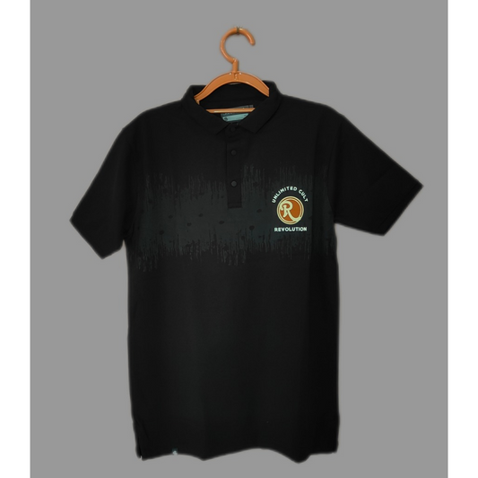 ROCK STUD Black Polo T-Shirt