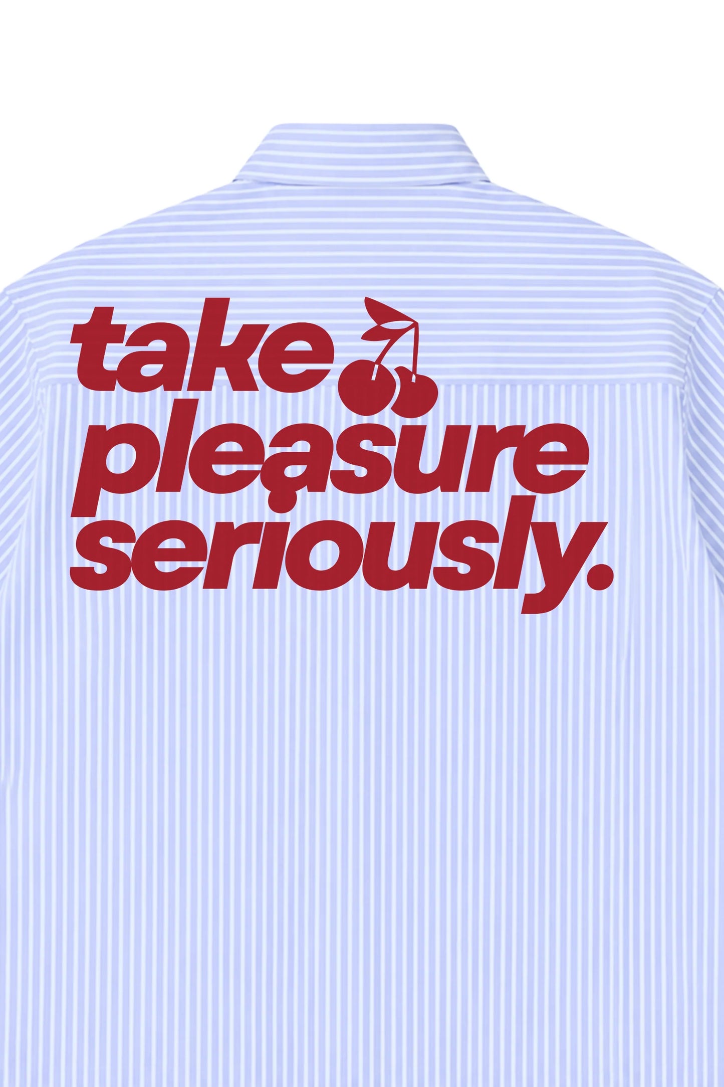 Take Pleasure Seriously Striped Boxy Shirt