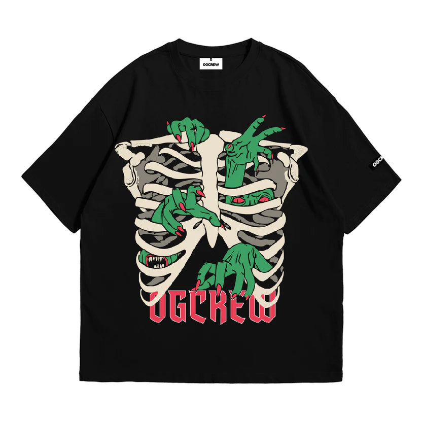 BLACK ZOMBIE RIBS TEE