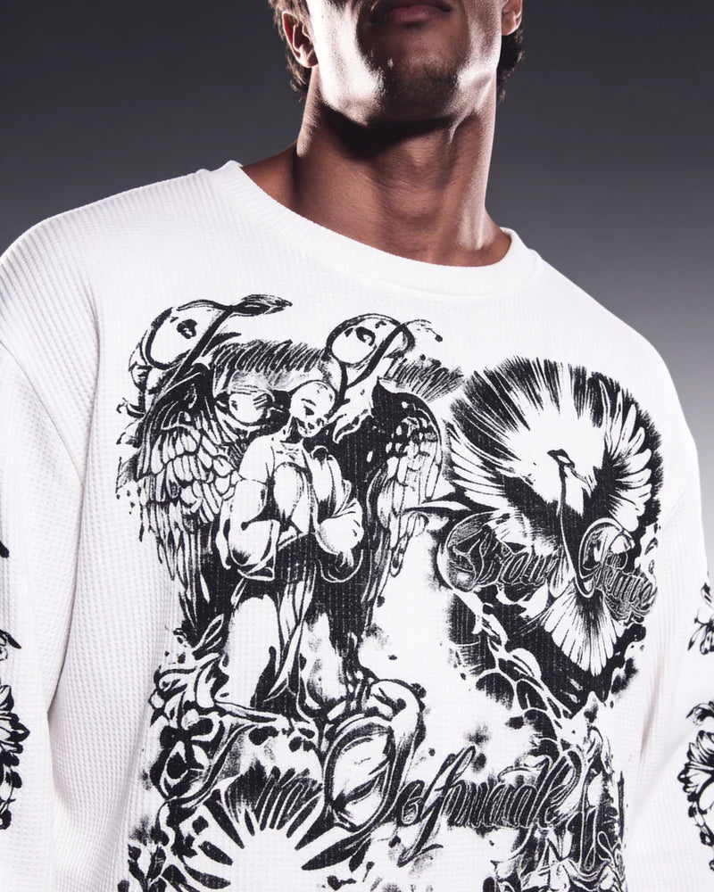 BORN DIVINE WAFFLE TEE
