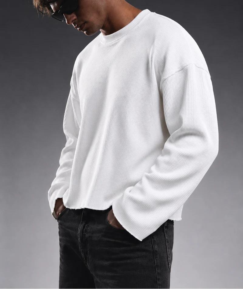 IVORY ESSENTIAL WAFFLE TEE