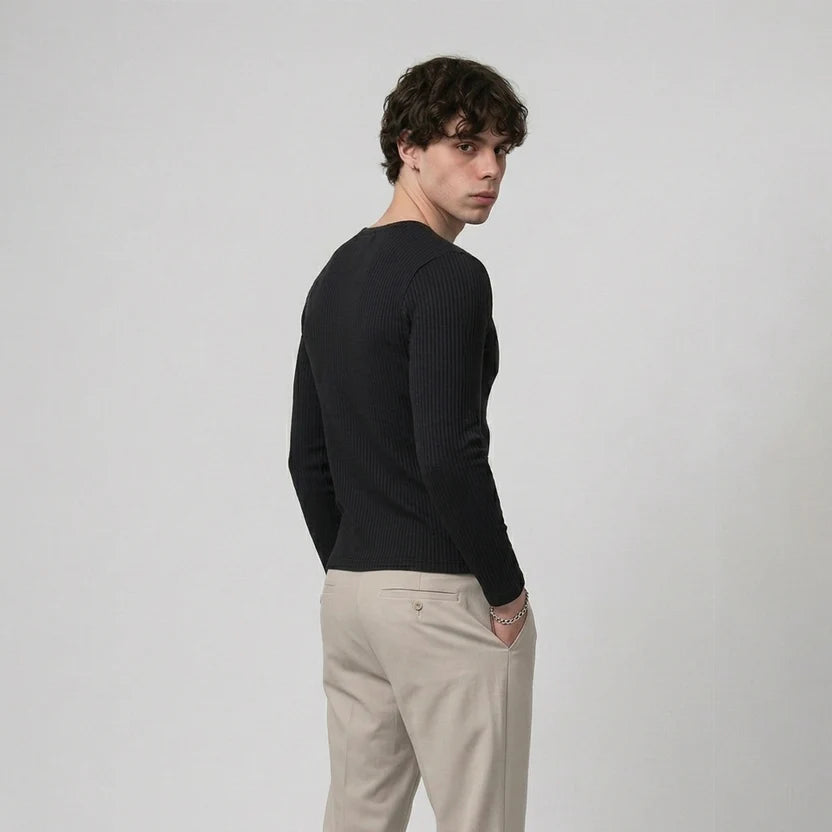 Core Black Henley TEE