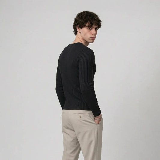 Core Black Henley TEE