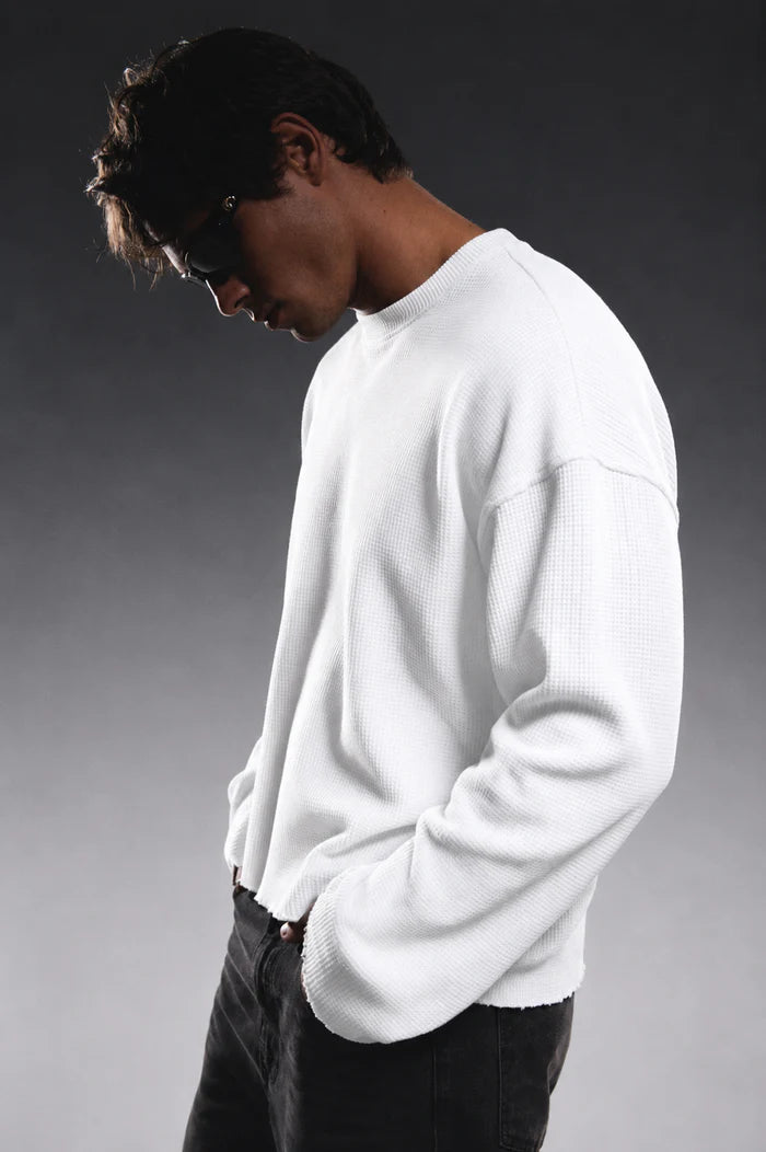 IVORY ESSENTIAL WAFFLE TEE