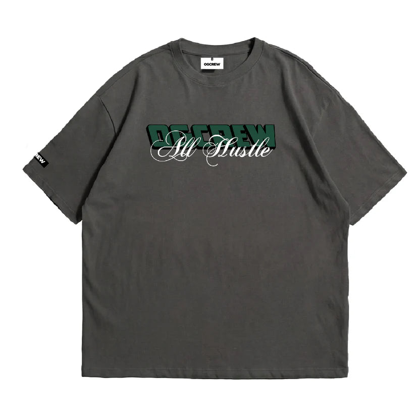 DARK GREY ALL HUSTLE NO LUCK TEE