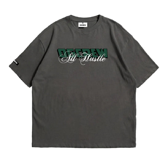 DARK GREY ALL HUSTLE NO LUCK TEE