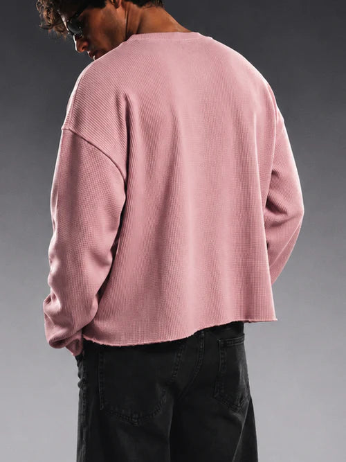 DUSTY ROSE ESSENTIAL WAFFLE TEE
