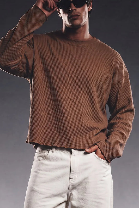 MOCHA MOUSSE ESSENTIAL WAFFLE TEE