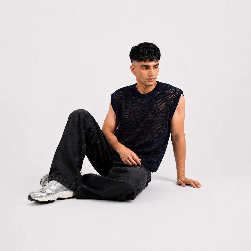 Black Mesh Tank Top VEST