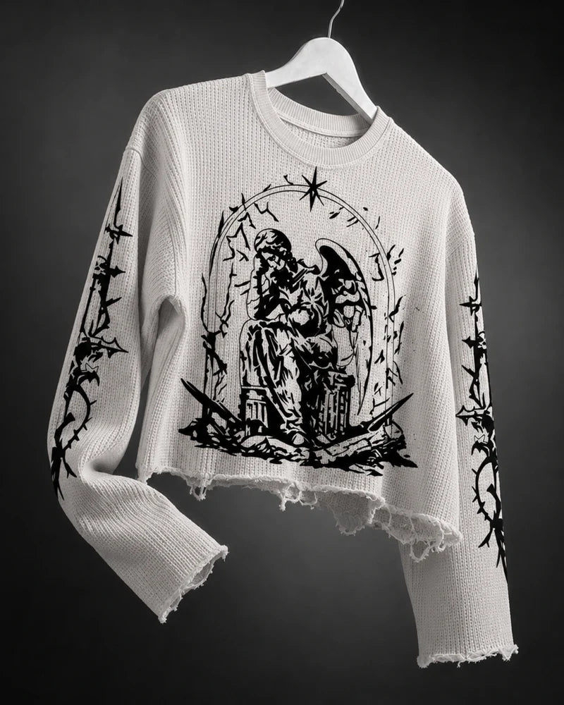 CELESTIAL GUARDIAN WAFFLE TEE (White)
