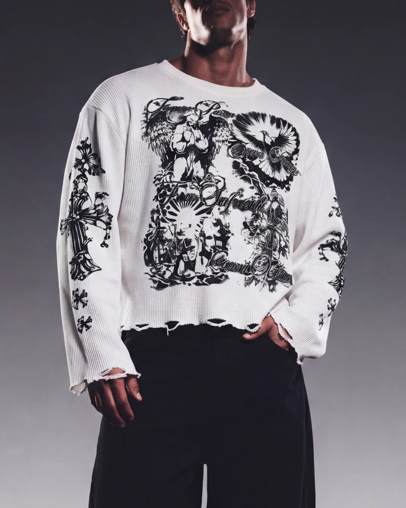BORN DIVINE WAFFLE TEE