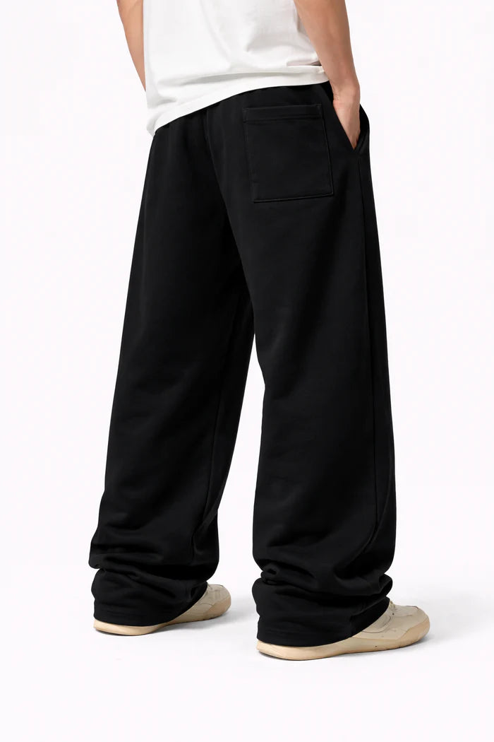 SIGNATURE BLACK WIDE LEG BAGGY Sweatpant (350 GSM)