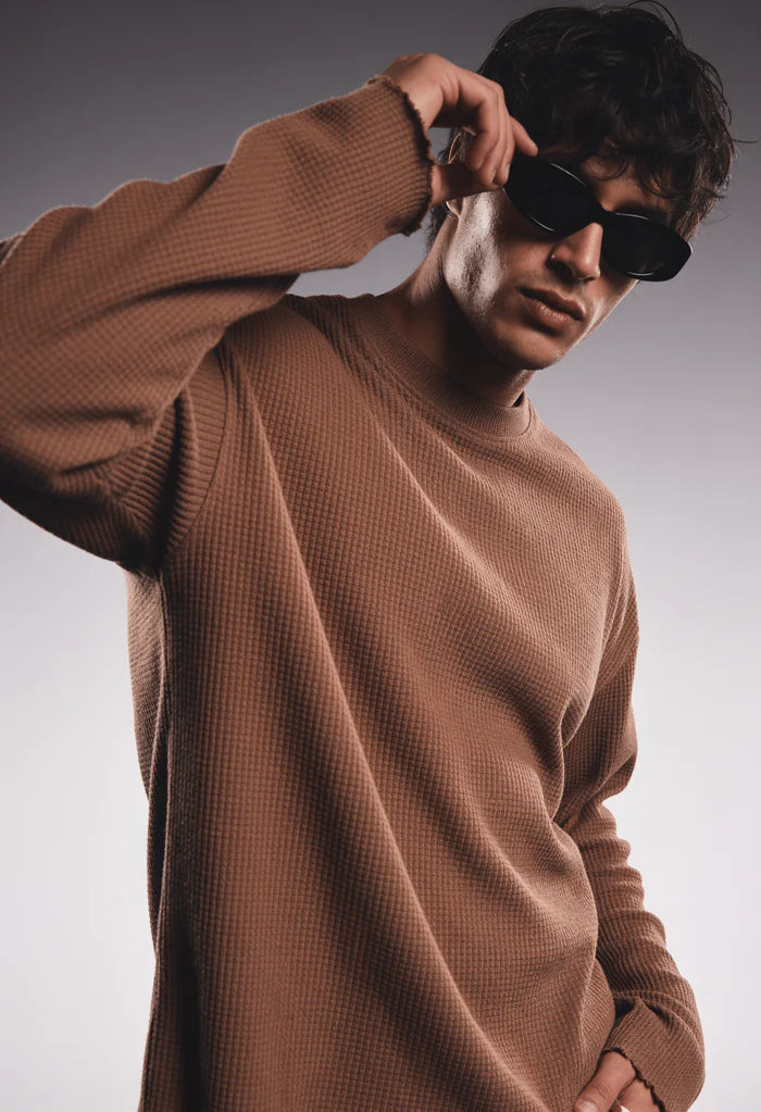 MOCHA MOUSSE ESSENTIAL WAFFLE TEE