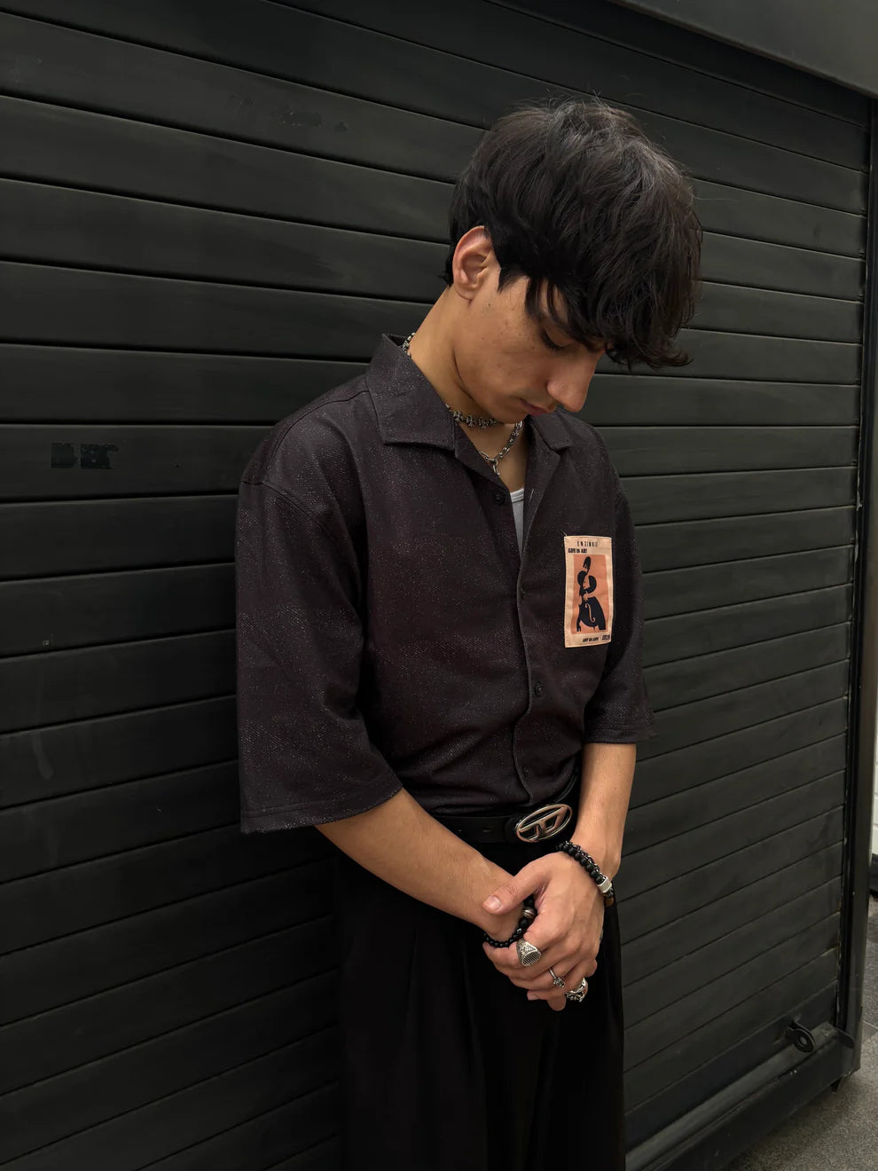 Vintage BLACK Boxy Fit Denim Shirt