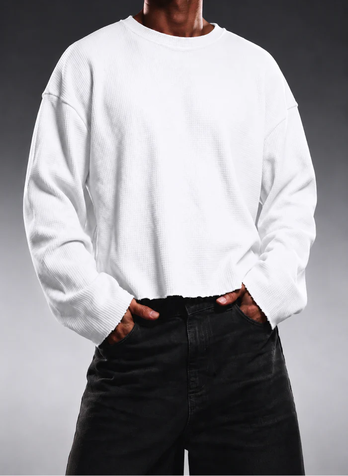 IVORY ESSENTIAL WAFFLE TEE