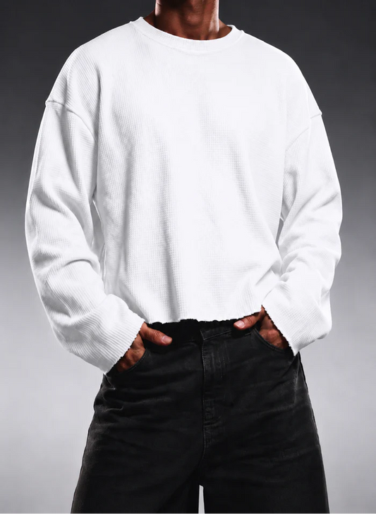 IVORY ESSENTIAL WAFFLE TEE