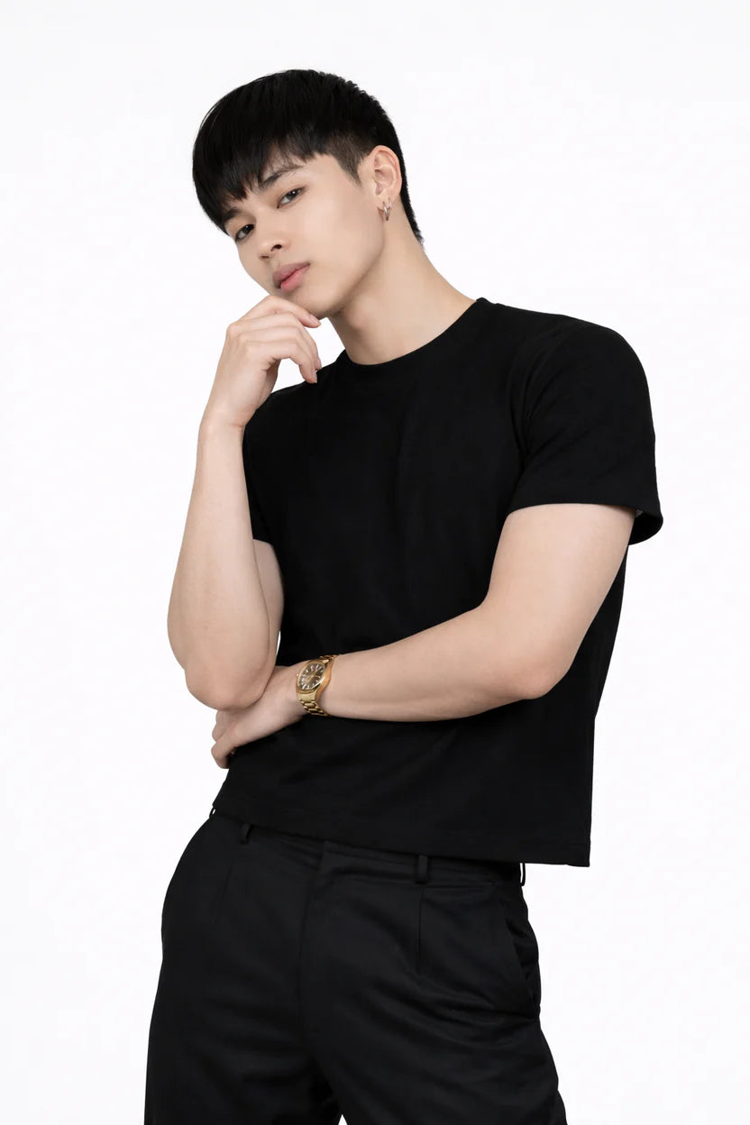 Stealth Black Cropped TEE