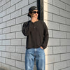 Black Waffle Henley TEE