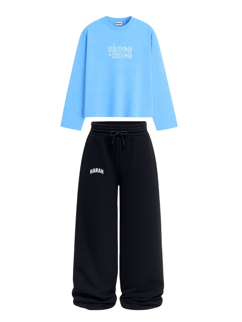 Harah Blue Black CO-ORD SET