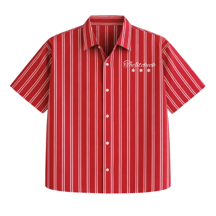 CLASSIC RED STRIPPED BOXY Shirt