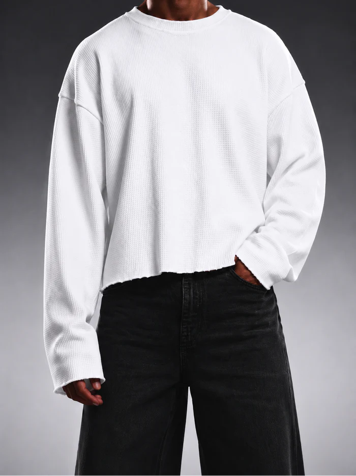 IVORY ESSENTIAL WAFFLE TEE