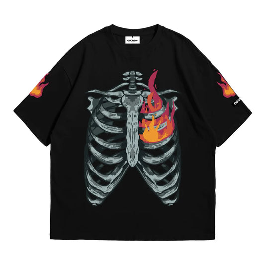 BLACK RIBS ON FIRE TEE