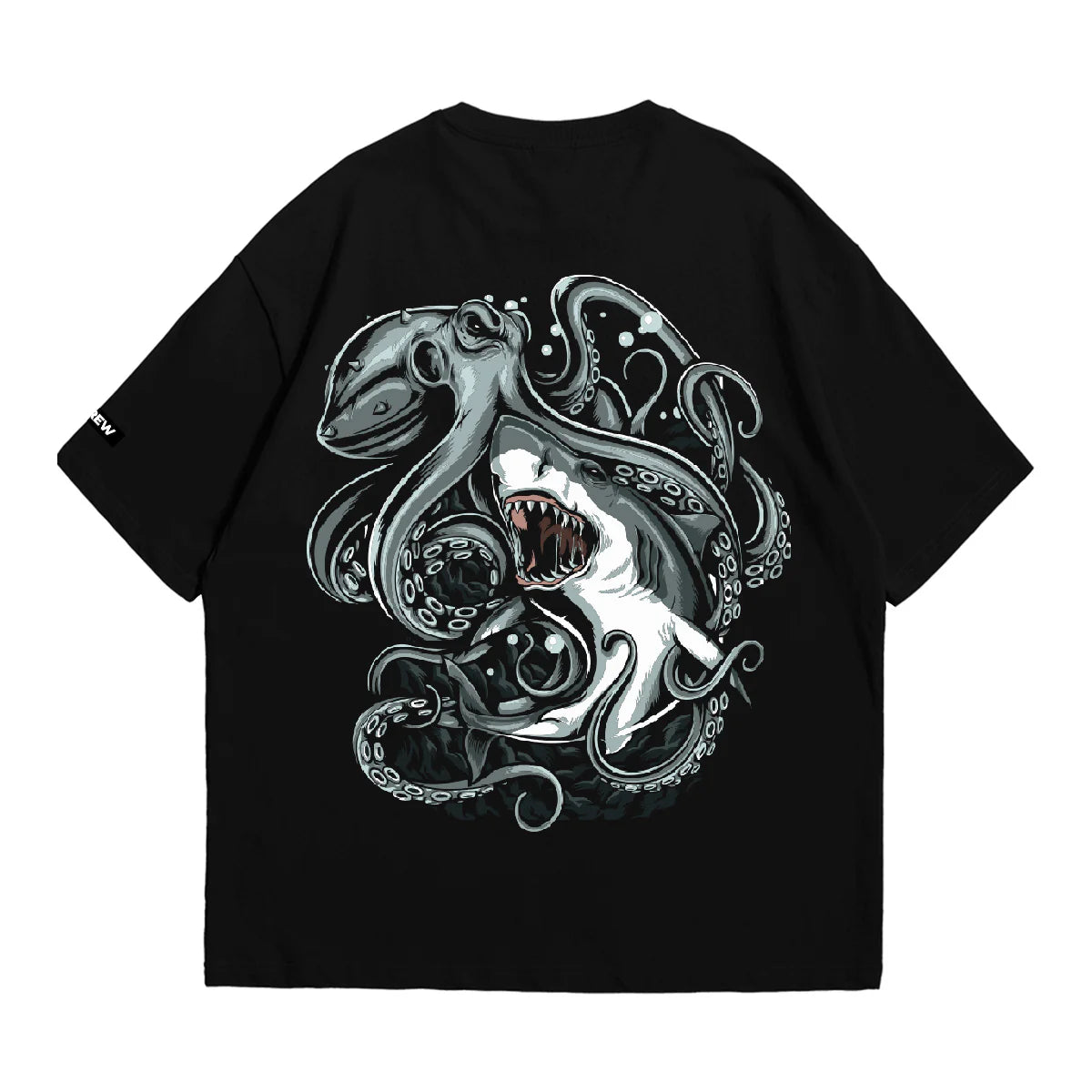 BLACK OCTOPUS X SHARK TEE