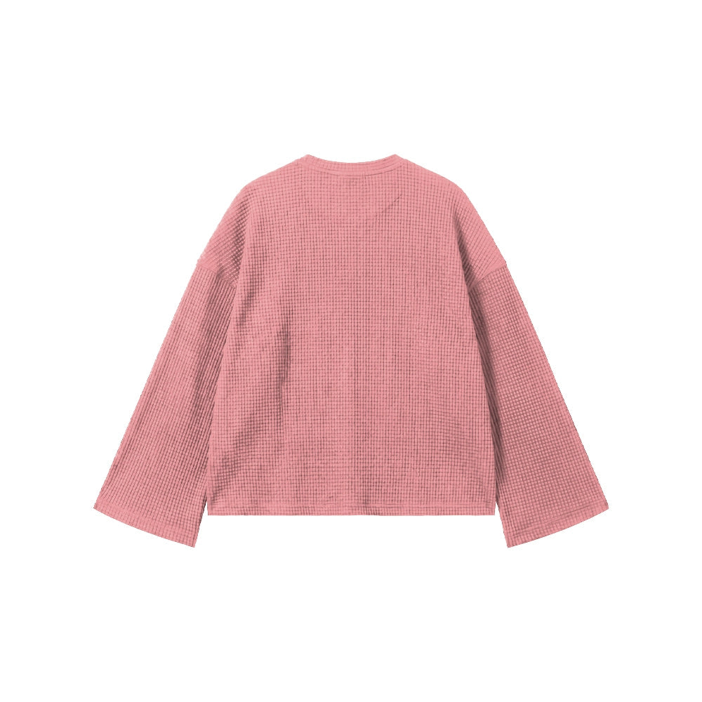Pink Waffle Henley