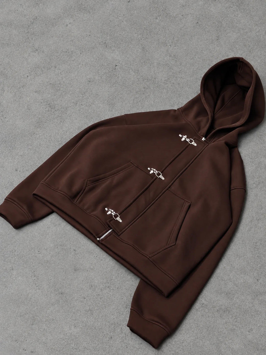 Brown Clasp Hoodie