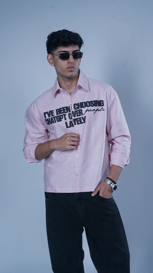 Micro striped 'Chat gpt' Shirt
