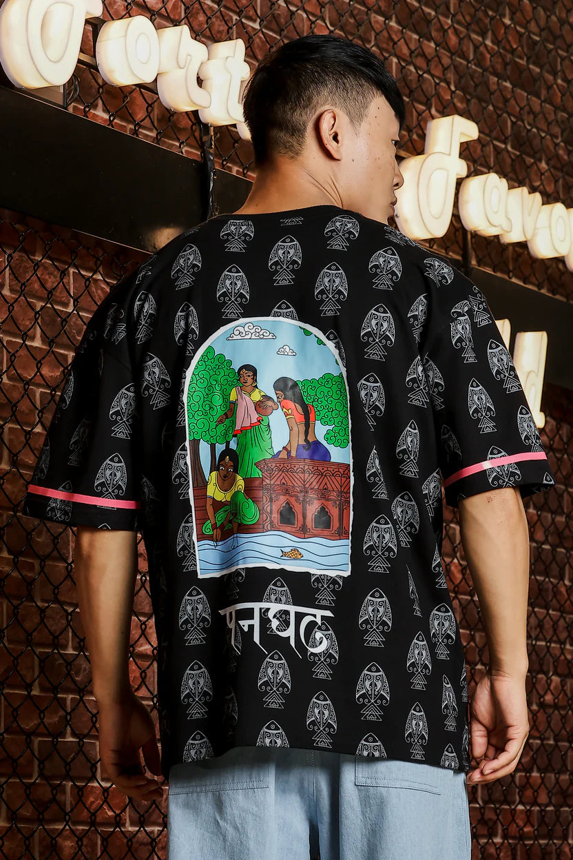 Panghat Oversized Black TEE