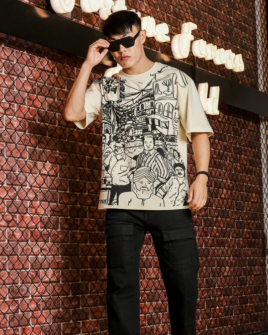 Bazar Echo Oversized Cream TEE